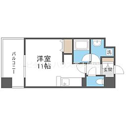 レジディア心斎橋ウエスト ワンルームの間取図画像