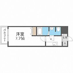 ルミエール清水谷 1Kの間取図画像