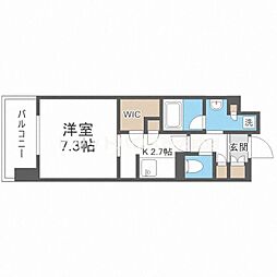 パークアクシスうつぼ公園 1Kの間取図画像