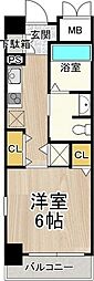 CITYSPIRE靭公園 1Kの間取図画像