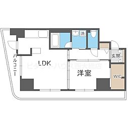 カスタリアタワー肥後橋 1LDKの間取図画像