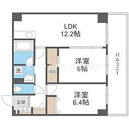 RESIDIA西天満 2LDKの間取図画像