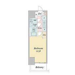 プライムアーバン御堂筋本町 1Kの間取図画像