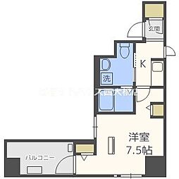 エステムコート北堀江 1Kの間取図画像