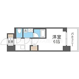 リヴェント難波ウエスト 1Kの間取図画像