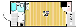 北堀江レジデンス 1Kの間取図画像