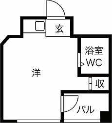 ハイコート堀江 ワンルームの間取図画像