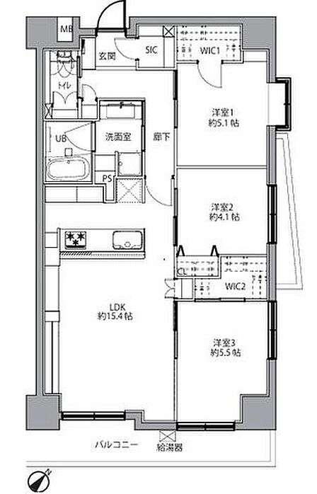 3LDK 間取り