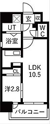 グランフェリーチェ・ナイン 1LDKの間取図画像