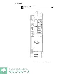 COMFORIAKITAHAMA 1Kの間取図画像