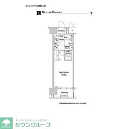 コンフォリア心斎橋EAST 1Kの間取図画像