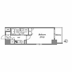 ルクレ京橋 1Kの間取図画像