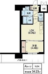スプランディッド難波3 1LDKの間取図画像