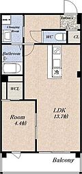 サンティエ福島吉野 1LDKの間取図画像