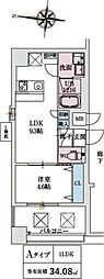 スプランディッド新大阪VIII 1LDKの間取図画像