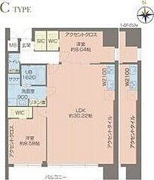 プレジオ北浜 2LDKの間取図画像