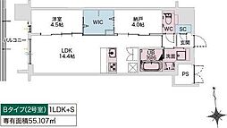 Draw上本町 1SLDKの間取図画像