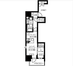 K-COURT谷町四丁目 1LDKの間取図画像
