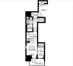 K-COURT谷町四丁目 1LDKの間取図画像