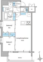 ルフォンプログレ南森町 2LDKの間取図画像