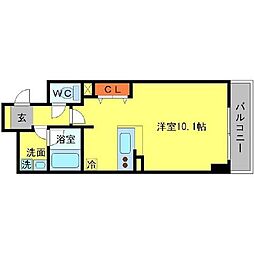 BRAVI南堀江 ワンルームの間取図画像