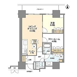 ローレルタワー堺筋本町 1SLDKの間取図画像
