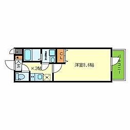 Y&Rinoレジデンス 1Kの間取図画像