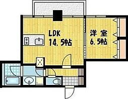 アスール江坂3rd 1LDKの間取図画像
