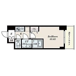 S-RESIDENCE阿波座WEST 1Kの間取図画像