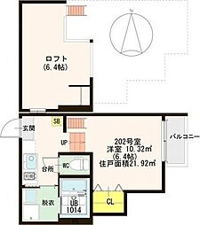 スクリーア箕輪 1Kの間取図画像