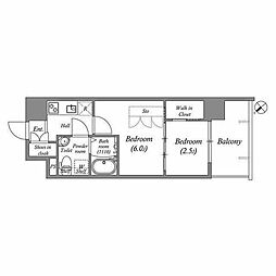 セレニテ福島シェルト 2Kの間取図画像