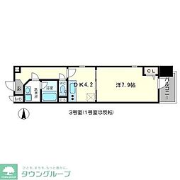 ラクラス長堀橋 1DKの間取図画像