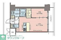 プレジオ恵美須 1LDKの間取図画像