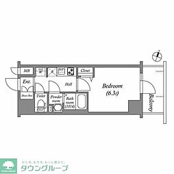 アドバンス大阪メルディア 1Kの間取図画像