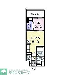 ネオ・ツリー・レジデンス難波 1LDKの間取図画像