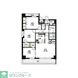 エーレックス西宮 3LDKの間取図画像