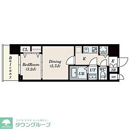 S-RESIDENCE日本橋Qualier 2Kの間取図画像