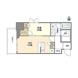 ルフォンプログレ堺筋本町タワーレジデンス 1LDKの間取図画像