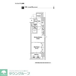コンフォリア心斎橋EAST 1DKの間取図画像