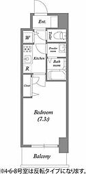 プランドール北浜 1Kの間取図画像