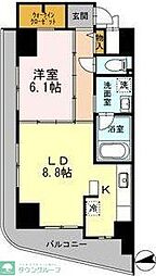 カスタリアタワー肥後橋 1LDKの間取図画像