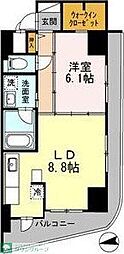 カスタリアタワー肥後橋 1LDKの間取図画像