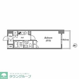 ルクレ京橋 1Kの間取図画像