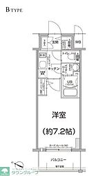 エスリード大阪上本町ブランシュ 1Kの間取図画像