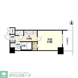 ヴィラ・リヴィエール 1Kの間取図画像