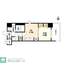 ヴィラ・リヴィエール 1DKの間取図画像