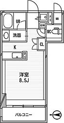 アーデンタワー南堀江 1Kの間取図画像