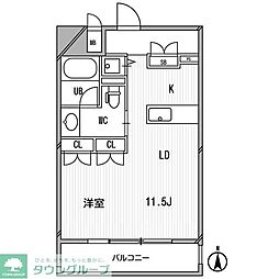 アーデンタワー南堀江 1Kの間取図画像