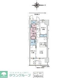 スプランディッドあびこ駅前DUE 2LDKの間取図画像