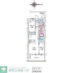 スプランディッドあびこ駅前DUE 2LDKの間取図画像